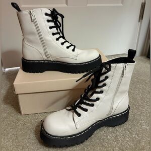 Sincerely Jules White Combat Boots